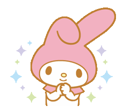 A dreamy pastel pink character with sparkling eyes, holding her hands near her chest